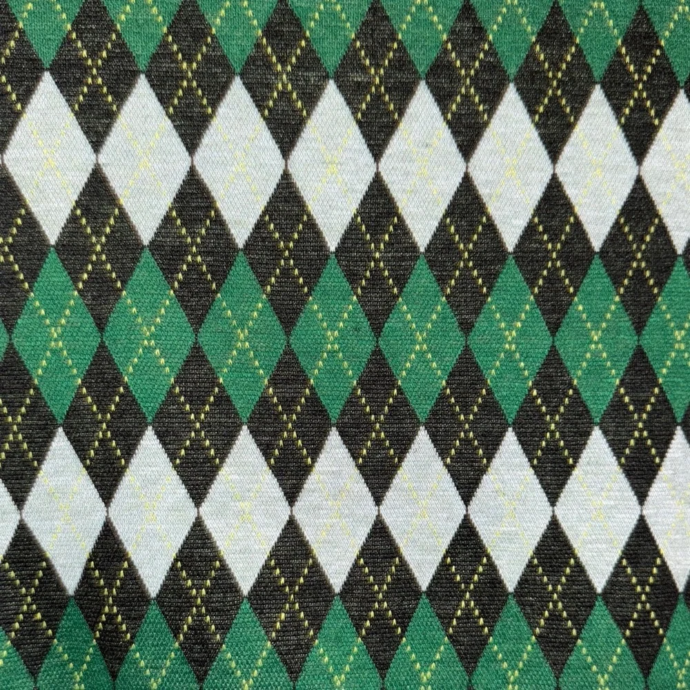 Green and Black Argyle V-Neck Sweater - Picture 3 of 3